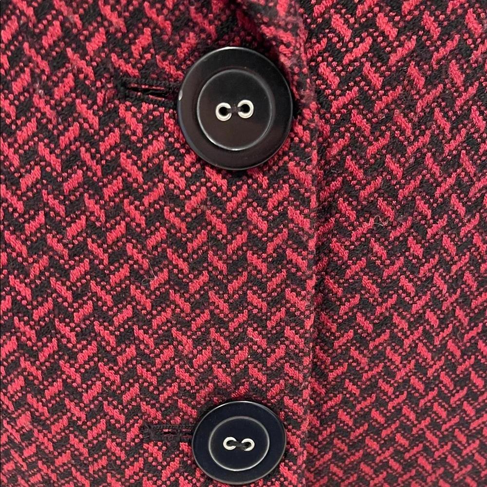 JM Collection Maroon Patterned Blazer - Picture 8 of 9